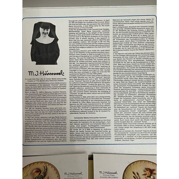 Schmid 1977 Christmas Plate Limited Edition - Sister Berta Hummel - Picture 7 of 9